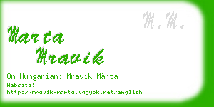 marta mravik business card
